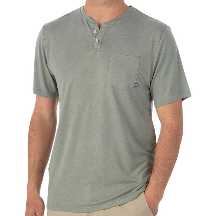 Free Fly Apparel Bamboo Slacktide Short Sleeve Henley Mens
