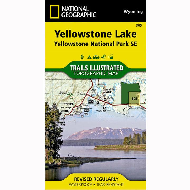 305 SE Yellow - Yellowstone Lake Map Wyoming