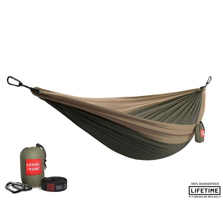 Grand Trunk Double Deluxe Parachute Nylon Hammock With Straps
