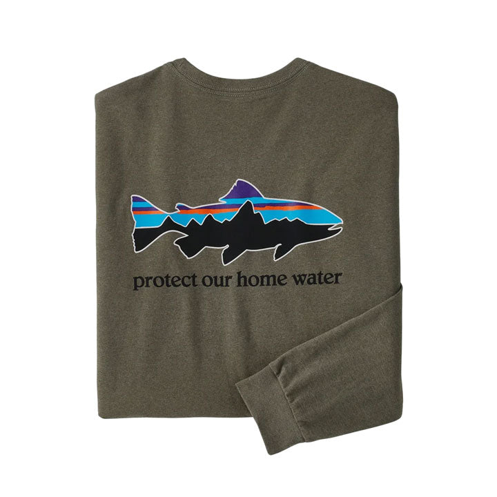 Patagonia Long-Sleeved Home Water Trout Responsibili-Tee Mens