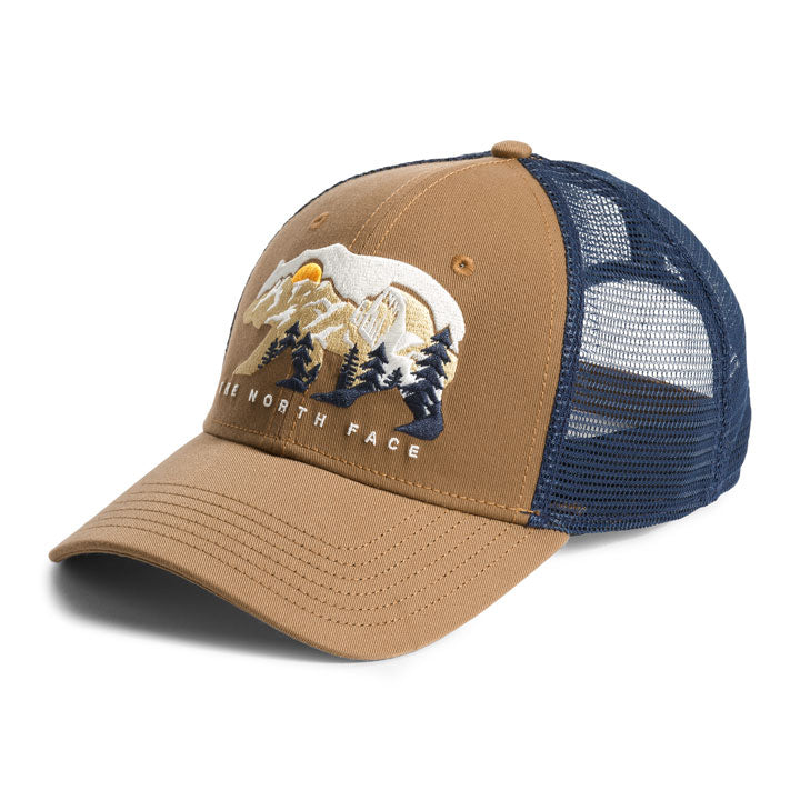 Unisex Embroidered Mudder Trucker-Hats-The North Face-Utility Brown/Bear Graphic-Mountain Sports
