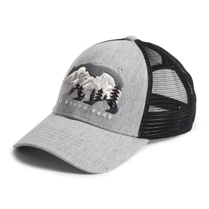 Unisex Embroidered Mudder Trucker-Hats-The North Face-Light Grey Heather/Bear Graphic-Mountain Sports