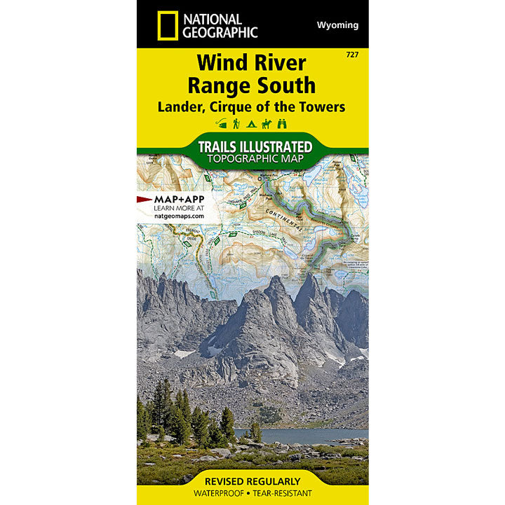 National Geographic 727 Wind River Range South Map