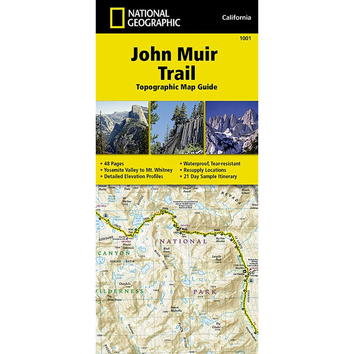 1001 John Muir Trail Map Guid-California