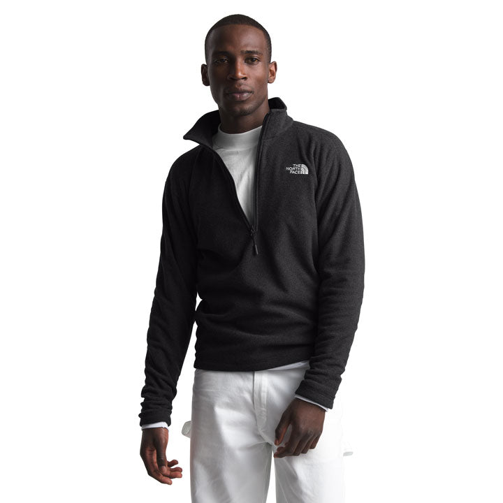 Mens Textured Cap Rock ¼ Zip-Fleece Tops-The North Face-TNF Black-Mountain Sports